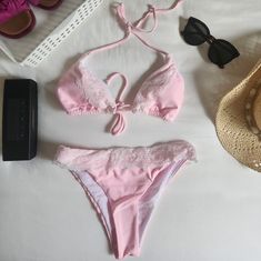 Pink Bikini Size S, Totally New. 2-Piece Set Beach Coquette, Swimming Dress, Cute Fits, Swim Dress, Fit Inspo