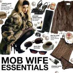 Mob Wife Fall Outfit, Winter Mob Wife Aesthetic, Mob Wife Outfit 2024, Mob Wife Winter, Mob Wives Aesthetic Outfit, Mob Wife Aesthetic Party Outfit, Mob Wife Winter Outfit, Mob Wife Clothes, Mob Aesthetic Female