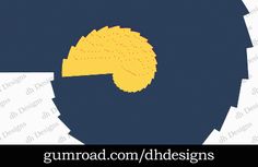 an image of a blue and yellow background with the words gum road com / addesigns