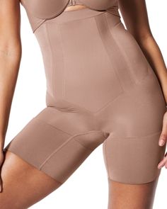 Crafted to meet all your shapewear needs, these Spanx slimming shorts comfortably hold it all in and offer the option to convert to a bodysuit. Compressive High-waisted Shorts Shapewear, High Stretch Beige Shapewear With Built-in Shorts, Beige Compressive Shapewear Shorts, Compressive Beige Shapewear With Built-in Shorts, Seamless High-waisted Shorts Shapewear, Mid Thigh Shorts, Shapewear, High Waisted, Womens Shorts