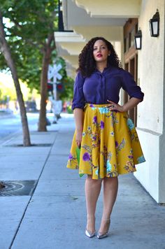 Girl With Curves: In Bloom Outfits Classy, Yellow Skirt, Outfit Trends, Stylish Plus, Curvy Girl Outfits, Casual Winter Outfits, Curvy Outfits, Mode Inspiration