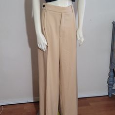 Zara Wide Leg Trousers Inseam 32 Inches, Front Rise 14 Inches Length From Waist To Hemline 45 Inches Beige High Waist Wide Leg Pants From Zara, Beige High Waist Wide Leg Pants By Zara, Zara Wide Leg Fitted Dress Pants, Zara Fitted Wide Leg Dress Pants, Chic Full Length Beige Bottoms, Chic Full Length Zara Dress Pants, Zara High Waist Beige Wide Leg Pants, Zara Stretch Wide Leg Pants, Zara Wide Leg Beige Bottoms