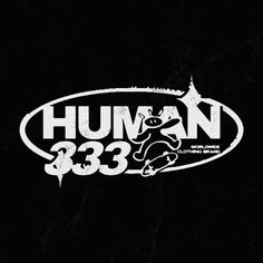 a black and white logo with the words human 23 3 written in white on it