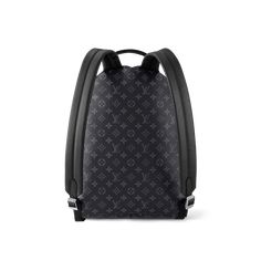 LOUIS VUITTON® - Discovery Backpack Mm - Eclipse Luxury Everyday Backpack With Logo, Luxury Travel Backpack With Logo, Classic Backpack With Logo, Luxury Logo Backpack, Luxury Black Backpack With Logo, Luxury Black Leather Backpack In Coated Canvas, Luxury Black Leather-coated Canvas Backpack, Luxury Black Coated Canvas Leather Backpack, Louis Vuitton Sac