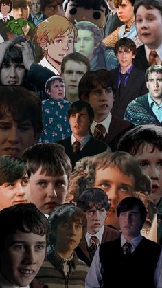 a collage of harry potter and his friends