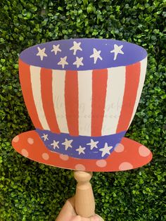 Patriotic Hat Doorhanger/Topper/Attachment - Door Hanger Uncle Sam Hat, Patriotic Hats, 4th July Crafts, Uncle Sam, July Crafts, 4th July, Door Hangers, Twine, Hangers