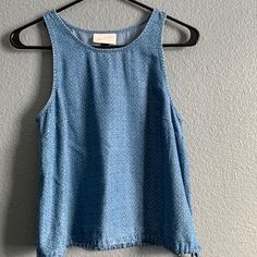 Never Worn! Indigo Sleeveless Top For Spring, Sleeveless Indigo Tops For Spring, Indigo Casual Tops For Spring, Casual Indigo Tops For Spring, Jean Tank Top, Jeans Tank Top, Jean Top, Universal Thread, Color Blue