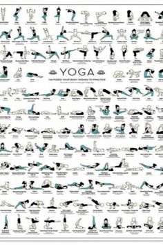 the yoga poster is shown in black and white