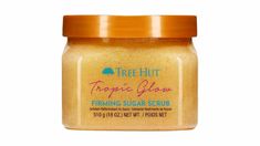 Experience intense exfoliation & glowing skin with Tree Hut Shea Sugar Body Scrub in warm summer scent of Tropic Glow. Made with Sugar, Shea Butter, Cupuaçu Butter, Guarana & an array of natural oils including Pistachio, Evening Primrose, Avocado, Macadamia, Sweet Almond, Safflower and Orange Oils. | Tree Hut Tropic Glow Firming Sugar Scrub (18 oz) | Ulta Beauty All The Tree Hut Scrubs, Tree Hut Tropic Glow Body Butter, Tree Hut Tropical Glow, Tropical Glow Tree Hut, Tree Hut Tropic Glow, Tree Hut Body Scrub, Discontinued Tree Hut Scrubs, Orange Body Scrub, Cupuacu Butter