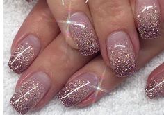 Ombre Nail Art Designs, Bridal Nail Art, Glitter Rosa, Wedding Nails Glitter, Ombre Nails Glitter, Nail Art Ombre, Super Nails, Bride Nails, Ideas Nails