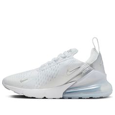 (WMNS) Nike Air Max 270 'White Pure Platinum' DX0114-100 (SNKR/Casual/Unisex/Low Top/Non-Slip/Wear-resistant) Nike Air Max 270 White, Nike Air Max 270, Air Max 270, Low Top, Air Max, Nike Air Max, Nike Air, Platinum, The 100