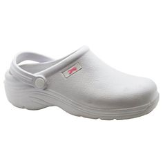 Wear these comfortable and lightweight nursing clogs almost anywhere you go! Available in a multitude of colors for nearly any occasion and profession. Size: 7.  Color: White.  Gender: female.  Age Group: adult. Clogs For Women, Nursing Clogs, Eva Dress, Garden Clogs, Nursing Shoes, Medical Uniforms, Mary Jane Shoes Womens, Clogs Shoes, Womens Clogs