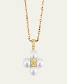 Paul Morelli pendant    18karat yellow gold     Naturallyhued cultured Akoya Pearls    Made in USA    Necklace sold separately Akoya Pearls, Pearl Pendant, Made In Usa, Tops Designs, Jewelry Necklaces, Yellow Gold, Luxury Fashion, Pendant, Yellow