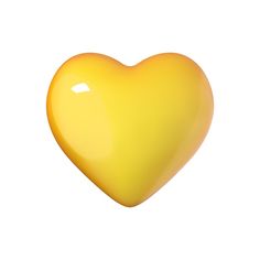 a yellow heart shaped object on a white background