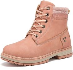 Amazon.com | Geddard Ankle Hinking Boots For Women Low Heel Womens Fashion Cute Combat Booties Pink Platform Boots Size 6 | Ankle & Bootie Cute Combat Boots, Pink Winter Boots, Pink Platform Boots, Black Winter Boots, Womens Work Boots, Winter Fashion Boots, Ankle Boots For Women, Boots Waterproof, Waterproof Winter Boots