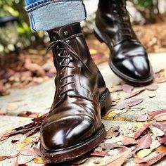 Handmade Dark Brown Cordovan Ankle High Lace up Boot on Storenvy Brown Casual Boots, Mens Brown Leather Boots, Galaxy Converse, Galaxy Vans, Quality Leather Boots, Cap Toe Boots, Mens Dress Boots, Custom Design Shoes, Oxford Boots