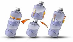 three water bottles are shown with arrows pointing to them