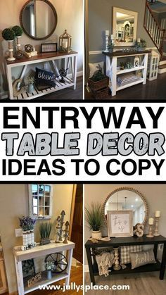 Hall Table Decor Ideas, Entry Table Decorations, How To Decorate Console Table, Hall Table Decor, How To Decorate A Console Table, Entry Table Decor Ideas, Crestview House, Front Entry Tables, Foyer Table Decor