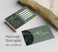 Looking to build your practice as Massage Therapist and advertise your services? Or are you looking for the branding for your Spa Clinic? Well, look no further! This gift certificate template is specifically designed for Massage Therapists developing their business.  Easy to customise in Canva to help you create beautiful gift certificates and printed them yourself at home or professionally.  Check out other listings from the same series:  https://www.etsy.com/uk/shop/NomadeSocial?ref=seller-pla Massage Therapy Gift Basket Ideas, Spa Massage Room Design, Gift Cards Aesthetic, Massage Therapy Career, Massage Therapy Business Cards, Gift Certificate Design, Massage Gift Card, Massage Gift Certificate, Massage Therapist Gifts