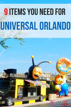 an amusement park with the words 9 items you need for universal orlando