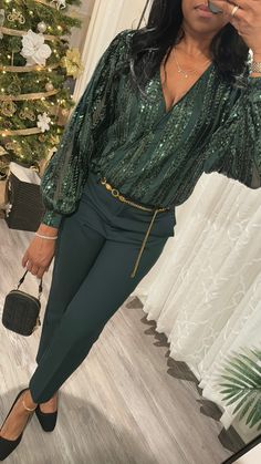 Luxuriance Style | The Boutique™ BodySuit Emerald Green Sequin Top Emerald Green Outfits, Christmas Concert Outfit, Emerald Green Outfit, Green Top Outfit, Celebration Design, Sequin Bodysuit, Holiday Attire, Sequin Shirt, Sleeves With Cuffs