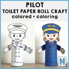 the paper doll is next to an image of a pilot and a woman in uniform