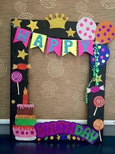 a birthday card frame made out of paper