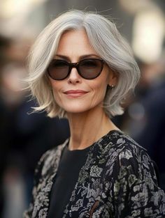 Timeless Bob Haircuts for Older Women: Chic and Versatile Styles Hair Styles 40's For Women Medium, French Bob Haircut Grey Hair, White Bob Haircut, Bobs For Wavy Hair, Bob Haircut Grey Hair, Grey Hair Bob, Curly Bobs, Haircut Gray Hair, Grey Bob Hairstyles