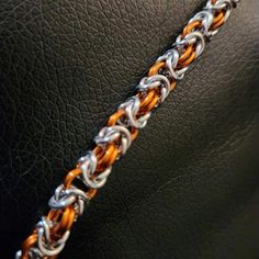 Handmade Byzantine Chainmail Bracelet Material Aluminum Style Byzantine Type Bracelet Color Silver And Orange Size 7.5 Inch (If You Need A Different Size Message Me) Chainmail Bracelet, Chain Mail, Bracelet Handmade, Jewelry Silver, Handmade Bracelets, Womens Jewelry Bracelets, Color Orange, Silver Jewelry, Size 7