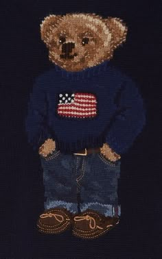 Polo Ralph Lauren Wallpaper, Raph Lauren, Polo Bear Ralph Lauren, Ralph Lauren Fashion, American Sweater, Ralph Laurent, Teddy Bear Wallpaper, Arte Grunge, Bear Outfits