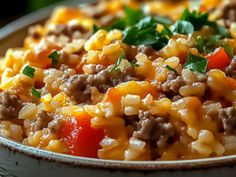 a close up of a plate of food with rice