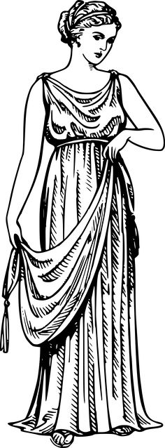 a woman in an ancient dress