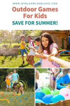 children playing with outdoor games for kids to save for summer