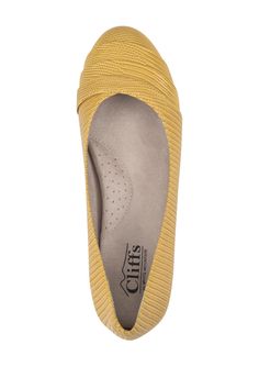 The Clara ballet flat from Cliffs by White Mountain is your perfect choice for the office. Featuring a soft memory foam cushioned insole, perforated arch support pad, and a flexible outsole, this flat is a basic must have.Sizing: True to size. W=wide width. Slip-resistant Medium Width Flats, Slip-resistant Synthetic Flats, Slip-resistant Synthetic Round Toe Ballet Flats, Synthetic Slip-on Ballet Flats With Branded Insole, Slip-resistant Closed Toe Synthetic Flats, Slip-resistant Synthetic Ballet Flats, Medium Width Synthetic Ballet Flats, Slip-on Synthetic Ballet Flats With Cushioned Footbed, Comfortable Slip-resistant Synthetic Flats