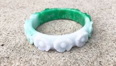 Vintage Translucent Green , White Jadeite Jade Ruyi Flowers Bangle Bracelet ....Weights 70.1grams...Measure inside 59.3MM ( 2 3/8'' ) W 15.6MM ...It's in very good condition. Lot # A 03 #005 White Carved Bracelet Jewelry, Carved White Bracelet Jewelry, White Carved Bracelet, Green Jade Bracelet For Wedding, White Carved Bangle Bracelet, Vintage Bangle Bracelets, Vintage Bangles, Flowers Vintage, Filigree Ring