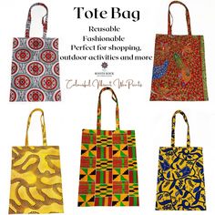 𝐓𝐨𝐭𝐞 𝐁𝐚𝐠 This gorgeous African Print Tote Bag/Shopper is modern, stylish, eco-friendly, durable, reusable and handcrafted with quality Ankara fabric.  Keep this multifunctional Tote Bag in your handbag at all times to prevent you from constantly purchasing plastic bags at the store, take it to the park packed with toys, books etc for the kids or match this long strapped, roomy Tote Bag with your outfit and wear over the shoulder to carry your daily items. The reusable Tote Bag is light and compact and is suitable for all. It's a wonderful way to make a fashionable statement with little effort as this beautiful Tote Bag express character and uniqueness.  We offer them in a variety of beautiful patterns and colours.   Our Tote Bags can be combined with all of our other products, and t Orange Tote Bag For Shopping, Ankara Laptop Bags, Eco-friendly Orange Tote Shoulder Bag, Large Eco-friendly Multicolor Bags, Ankara Bags, African Bag, Compost Bags, Tote Bags, Ankara Fabric