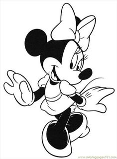 an image of mickey mouse in black and white with the words minnie mouse sketch on it