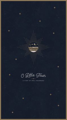 a book cover with the title little town written in gold and black on a dark blue background