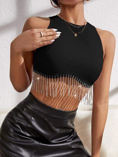 Shipping: Worldwide Express Shipping AvailableDelivery time: 7-15Days Fast ShippingReturns: Fast refund, 100% Money Back Guarantee. Fringe Crop Top, Fest Outfits, Color Water, Looks Party, Wrap Crop Tops, Club Tops, Summer Crop Tops, Cropped Tops, Winter Trends