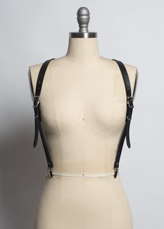 Apatico - Harness Suspenders - Black Vegan Leather - PVC - Gothic Punk Harness With Adjustable Straps, Black Punk Harness With Adjustable Straps, Punk Black Harness With Adjustable Straps, Gothic Black Harness With Adjustable Straps, Black Gothic Harness With Adjustable Straps, Fitted Harness With Adjustable Straps, Edgy Fitted Harness With Suspenders, Punk Style Black Harness With Adjustable Strap, Adjustable Black Harness With Belt