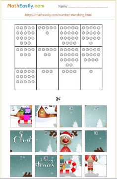 a christmas themed printable worksheet with numbers and pictures for kids to practice counting