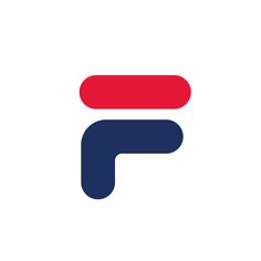 the letter f in red, white and blue