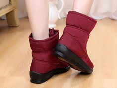 Claret Boots Waterproof Winter Boots | Ultrasellershoes.com – Ultra Seller Shoes Winter Boots Women Waterproof, Lined Shoes, Walking On The Street, Boots Fit, Booties Shoes, Brand Name Shoes, Ankle Shoes, Waterproof Winter Boots, Warm Shoes