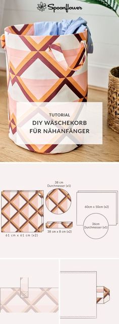 the instructions for how to make a diy waste basket