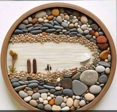 a plate made out of rocks and pebbles