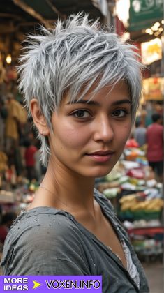 Unique Beauty Women, Short Choppy Hair Edgy Messy Pixie, Back Of Pixie Haircut, Gray Pixie Haircut Over 50, Shaggy Pixie Haircut, Haircuts For Long Curly Hair, Spiky Pixie Haircut, Pixie Shag Haircut, Funky Pixie Cut