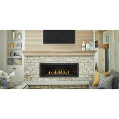 Napoleon 56 Ascent Linear BL56 Direct Vent Gas Fireplace Gas Fireplace Farmhouse Style, Craftsman Electric Fireplace, Linear Gas Fireplace With Mantle, Horizontal Gas Fireplace, Low Profile Gas Fireplace, Napoleon Fireplace Gas, Linear Fireplace With Hearth, Linear Gas Fireplace With Tv Above, Linear Fireplace With Tv Above Modern