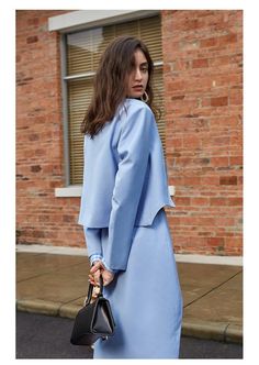 Skirt Suit + Jacket Short Mini Skirt Fashion Two - Piece Sets light blue suit - Hemi Light Blue Suit, Short Mini Skirt, Mini Skirt Fashion, Button Pants, Button Skirt, Blue Suit, Skirt Suit, Two Piece Sets, Skirt Fashion