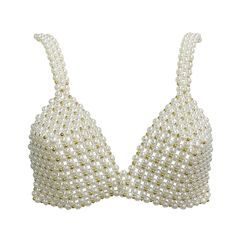 TOO GOOD BRA – MARIONO Pearl Bra, Beach Tops Summer, Summer Beach Party, High Fashion Outfits, Tumblr Fashion, Top Summer, Beaded Bags, Bra Top, Beach Party