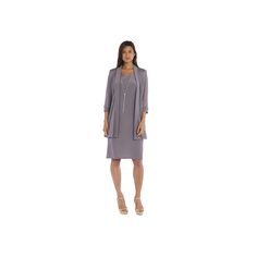 Elegance is easy with this women's dress set from R&M Richards. 2-piece set includes: dress and jacket Jacket: sparkly design, baby rib fabric, 3/4-length sleeves, open front Dress: sleeveless, knee length, boatneck No pocketsFIT & SIZING 39-in. length from shoulder to hem Zipper closureFABRIC & CARE Jacket: polyester, metallic Dress: polyester, spandex Hand wash Imported Size: 8. Color: Blue. Gender: female. Age Group: adult. Open Front Dress, Jacket Dress Set, Ribbed Jacket, Petite Necklace, Necklace Dress, Dress And Jacket, Dress Guide, Dress Jacket, Review Dresses